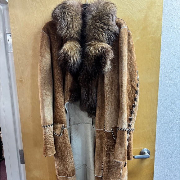 Vintage 1990s Roberto Cavalli Full-Length Shearling & Fur Coat - Picture 1 of 16